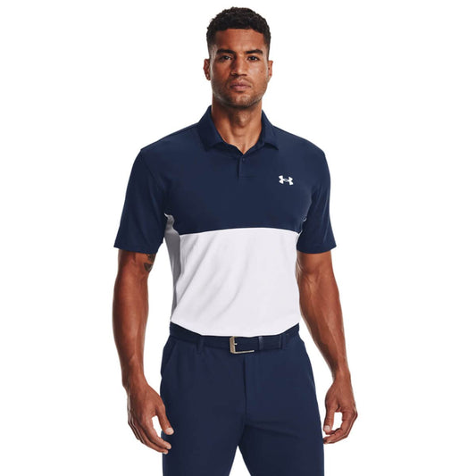 Under Armour Men's Performance Blocked Golf Polo, Academy (408)/Steel, 4X-Large