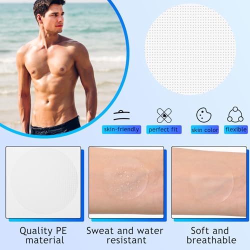 Vicenpal 150 Pairs Men Nipple Cover Anti Chafing Protector Running Nipple Tape Nipple Patch Adhesive Nipple Guard for Runners(Clear)