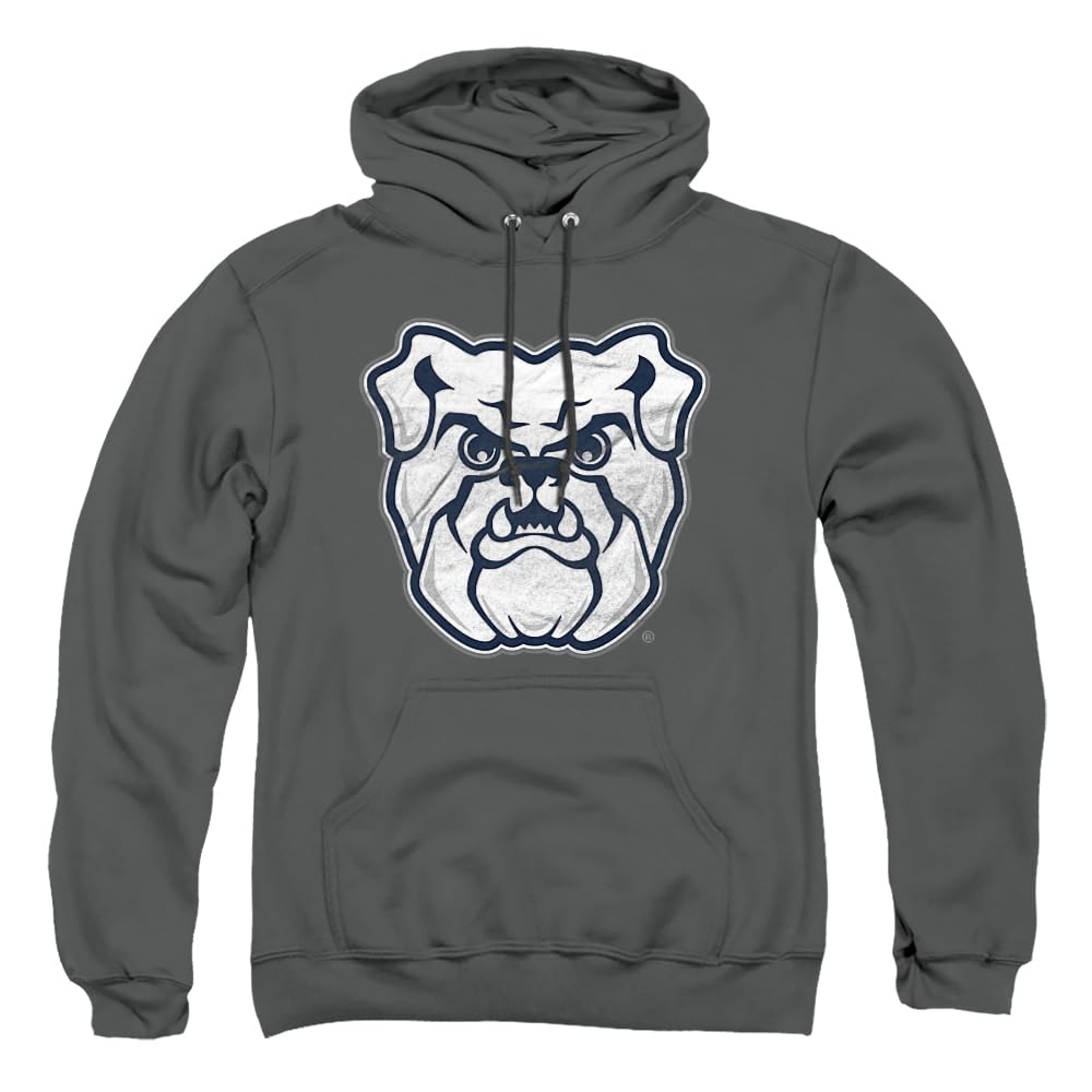 Butler University Official Distressed Primary Unisex Adult Pull-Over Hoodie, Charcoal, Large
