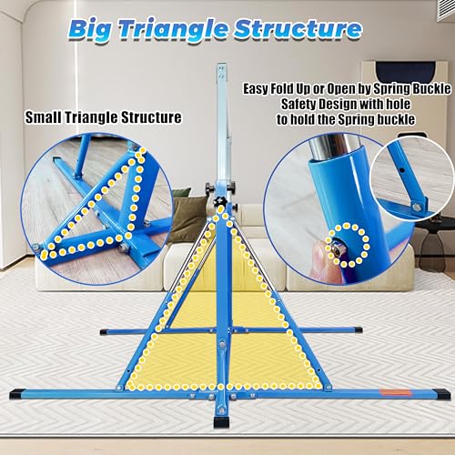 FC FUNCHEER Foldable Gymnastics Bar,5FT Horizontal bar,Adjustable Kids Training bar for Kids Ages 3-15,Kids Gymnastics bar,Triangle Stable Structure-Gym Equipment for Home