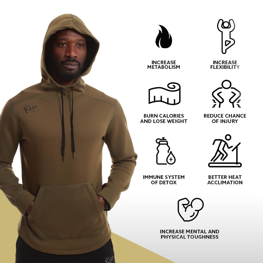 Kutting Weight - Sauna Hoodie V4 - SweatTech Neoprene Sauna Hoodie - For Exercise, Workout, Heat Training & Weight Loss - Breathable & Flexible - Maximize Workouts - Unisex - XS - Green