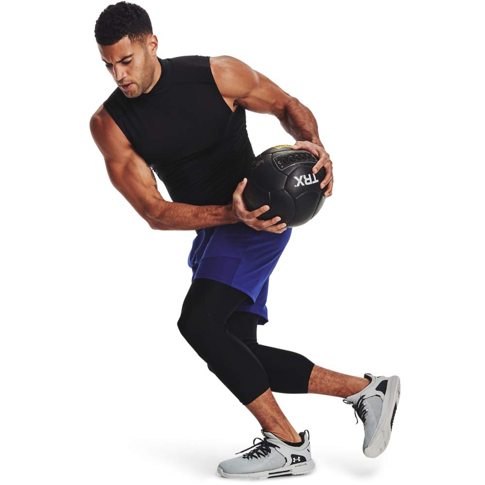 Under Armour Men's HeatGear Armour Compression Mock Sleeveless, Black (001)/White, Medium