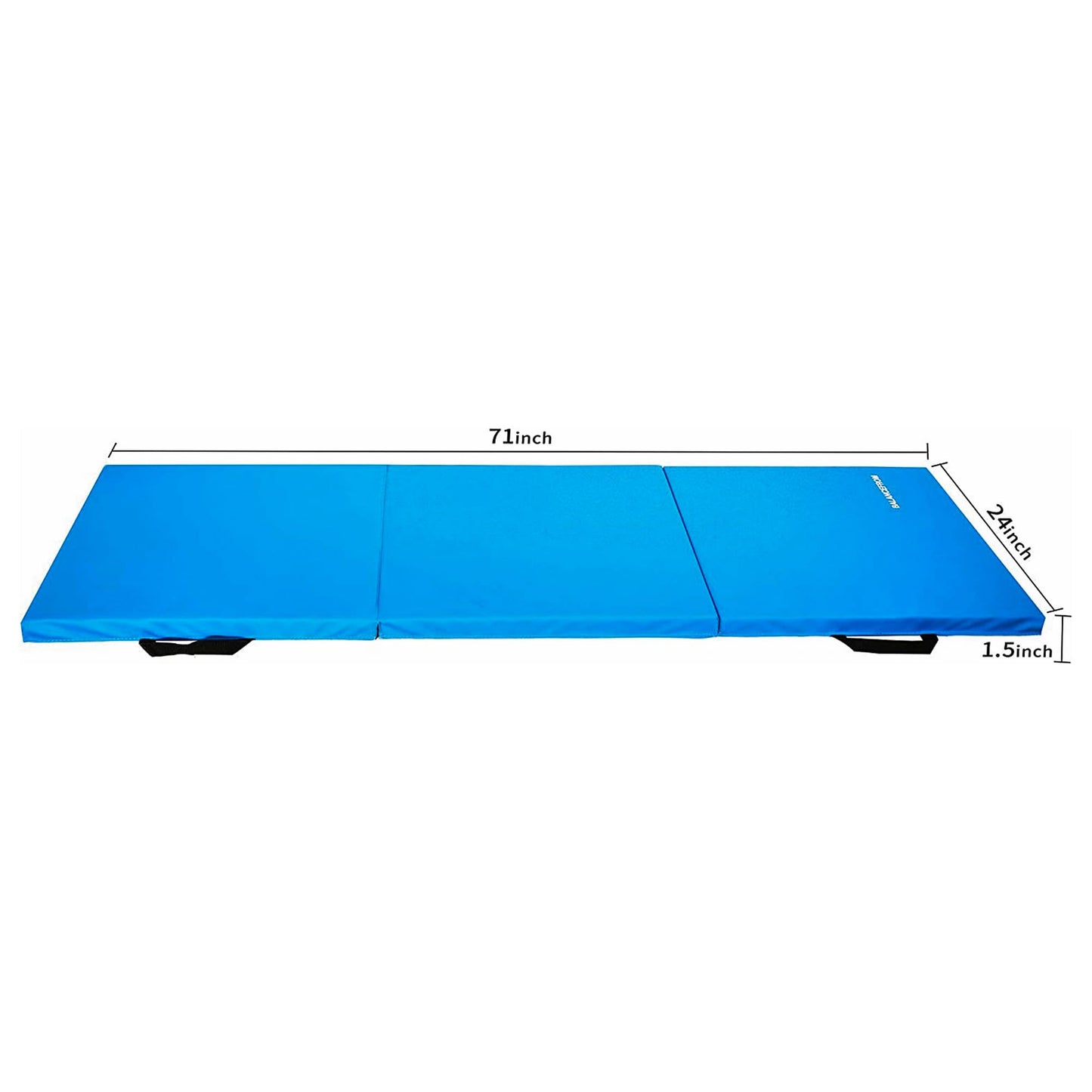 BalanceFrom Folding Gymnastics Mat Home Gym Floor Tumbling Equipment, Blue