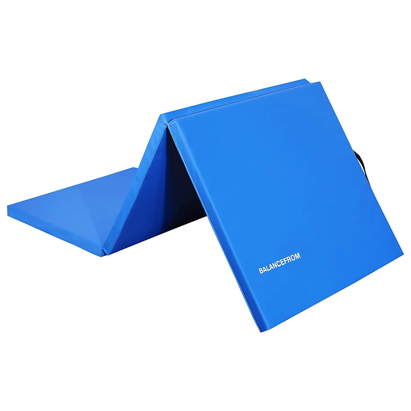 BalanceFrom Folding Gymnastics Mat Home Gym Floor Tumbling Equipment, Blue