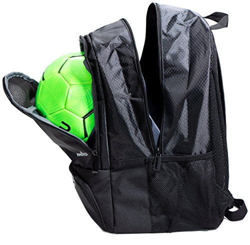 Athletico Youth Soccer Bag - Soccer Backpack & Bags for Basketball, Volleyball & Football | Includes Separate Cleat and Ball Compartment (Black)