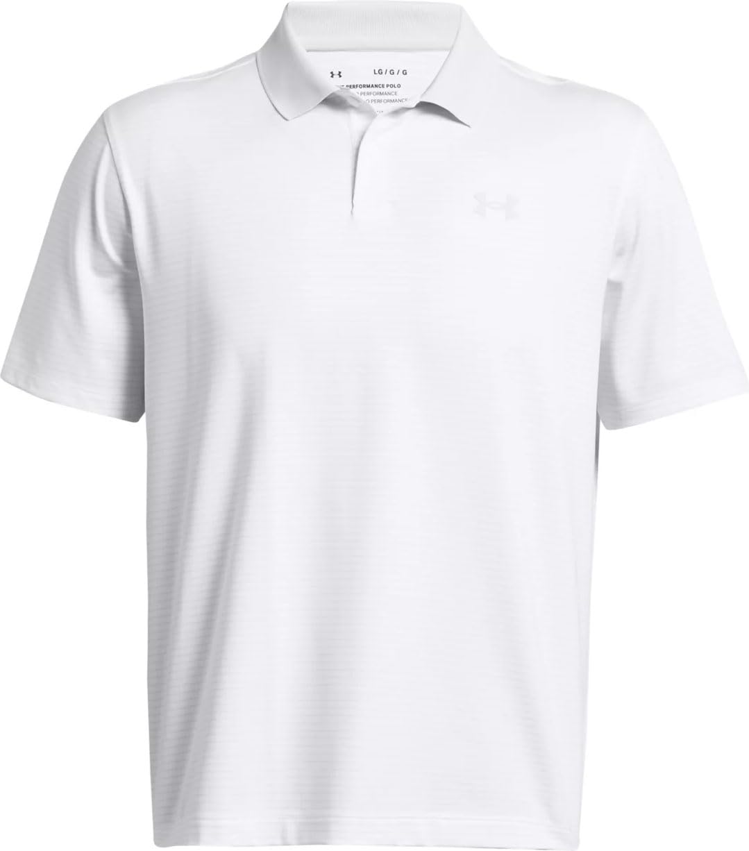 Under Armour 1377376-103-XL Men's UA Matchplay Stripe Polo WHT XL