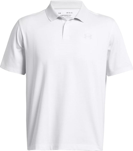 Under Armour 1377376-103-XL Men's UA Matchplay Stripe Polo WHT XL