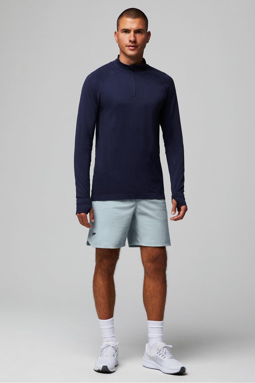 Fabletics Men's The Training Day 1/4 Zip, Training, Performance, Athletic, Breathable, 4-Way Stretch, XXL, Deep Navy