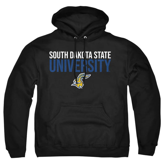 South Dakota State University Official Stacked Unisex Adult Pull-Over Hoodie, Black, X-Large