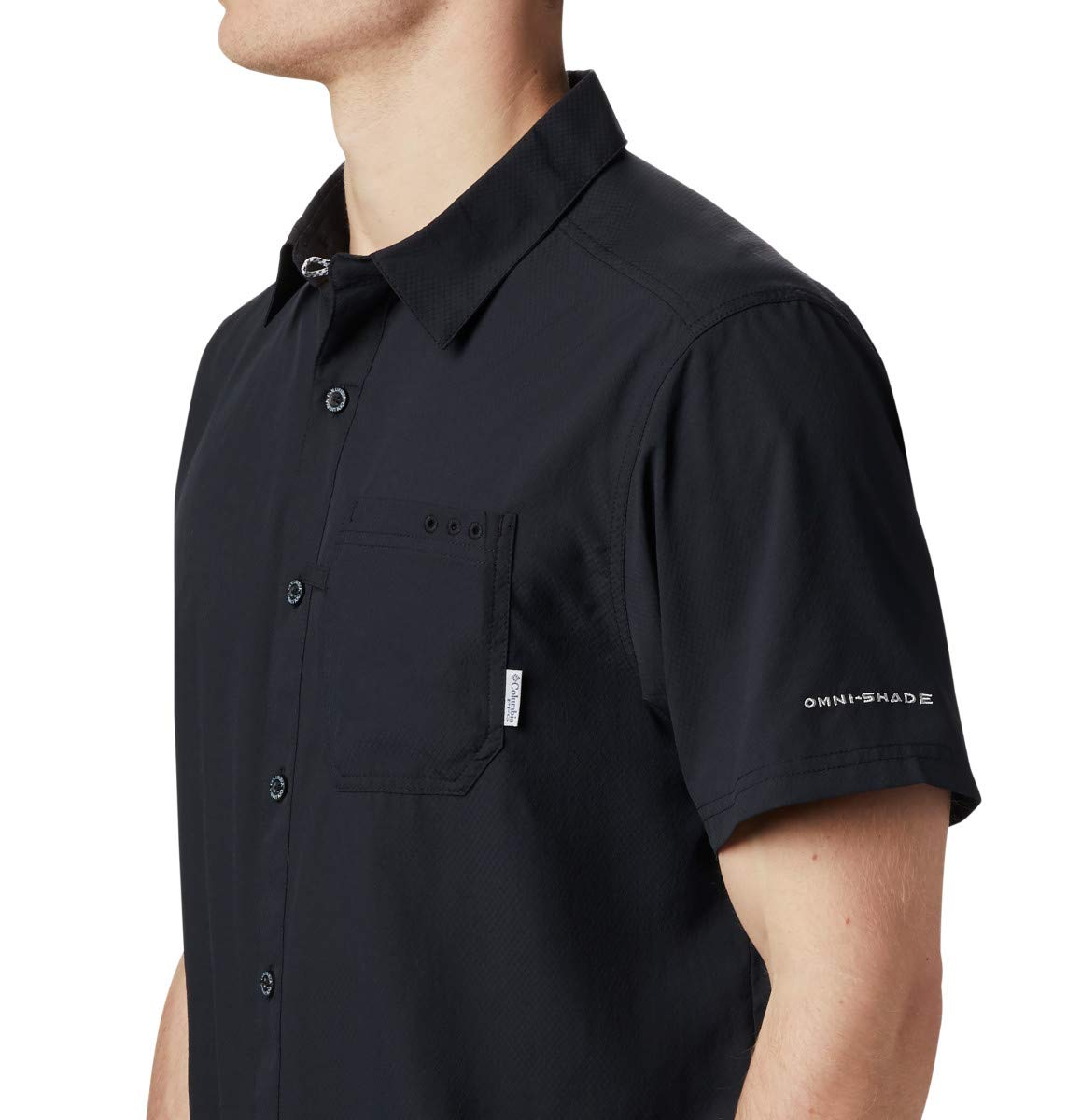 Columbia Mens Slack Tide Short Sleeve Camp Shirt, Black, 1X