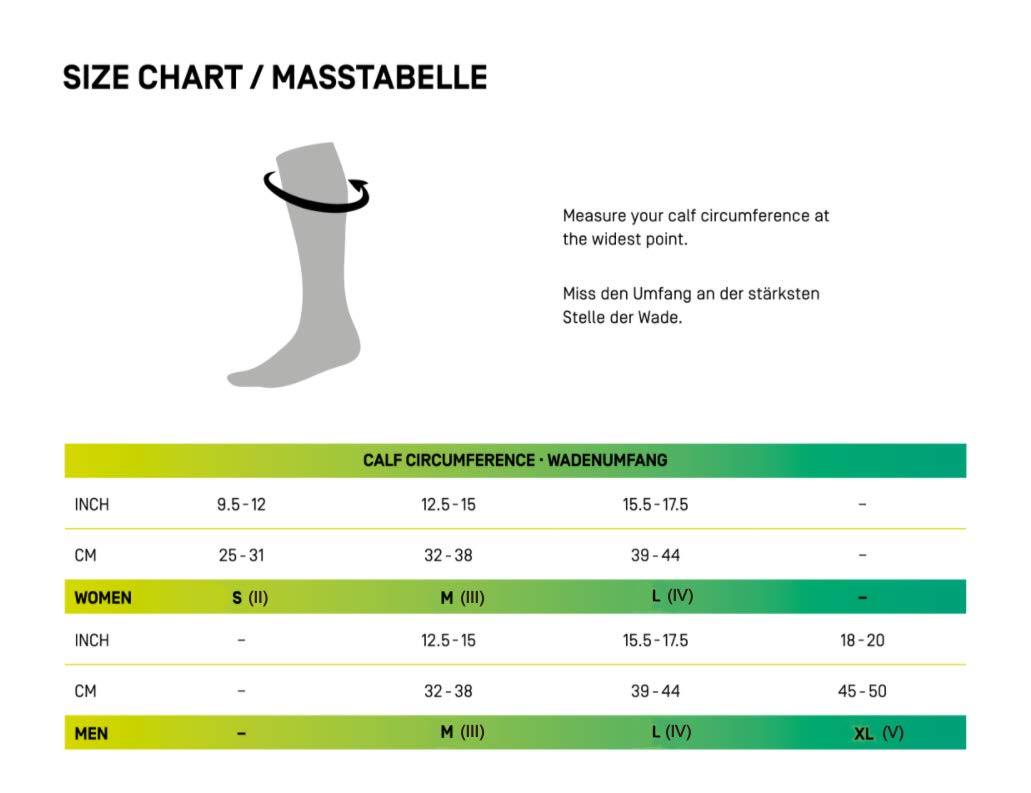 CEP Men's Ultralight Compression Calf Sleeves Black/Light Grey Size 5