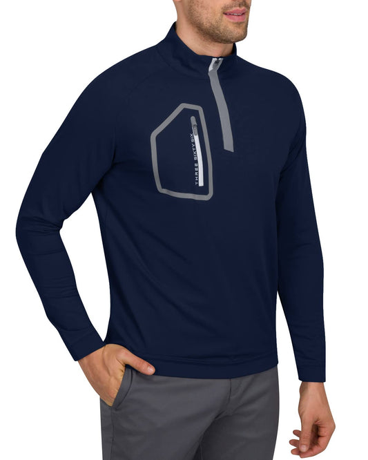 Three Sixty Six Men’s Dry Fit ¼ Zip Golf Pullover Jacket - Lightweight, Breathable & Stretch Fabric Sweater with Chest Pocket