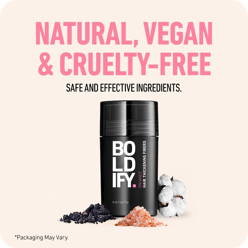 BOLDIFY Hair Fibers (28g) - Fill In Thinning and Fine Hair for an Instantly Fuller, Thicker Look - 14 Shades for Women & Men - Ash Brown