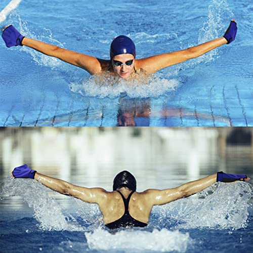 UNAOIWN Water Dumbbell Set for Aquatic Aerobics Exercise, Water Weights Equipment, Training Aid for Aquatic Fitness, Water Workout Fitness Tool (Swim Gloves Version-Blue)