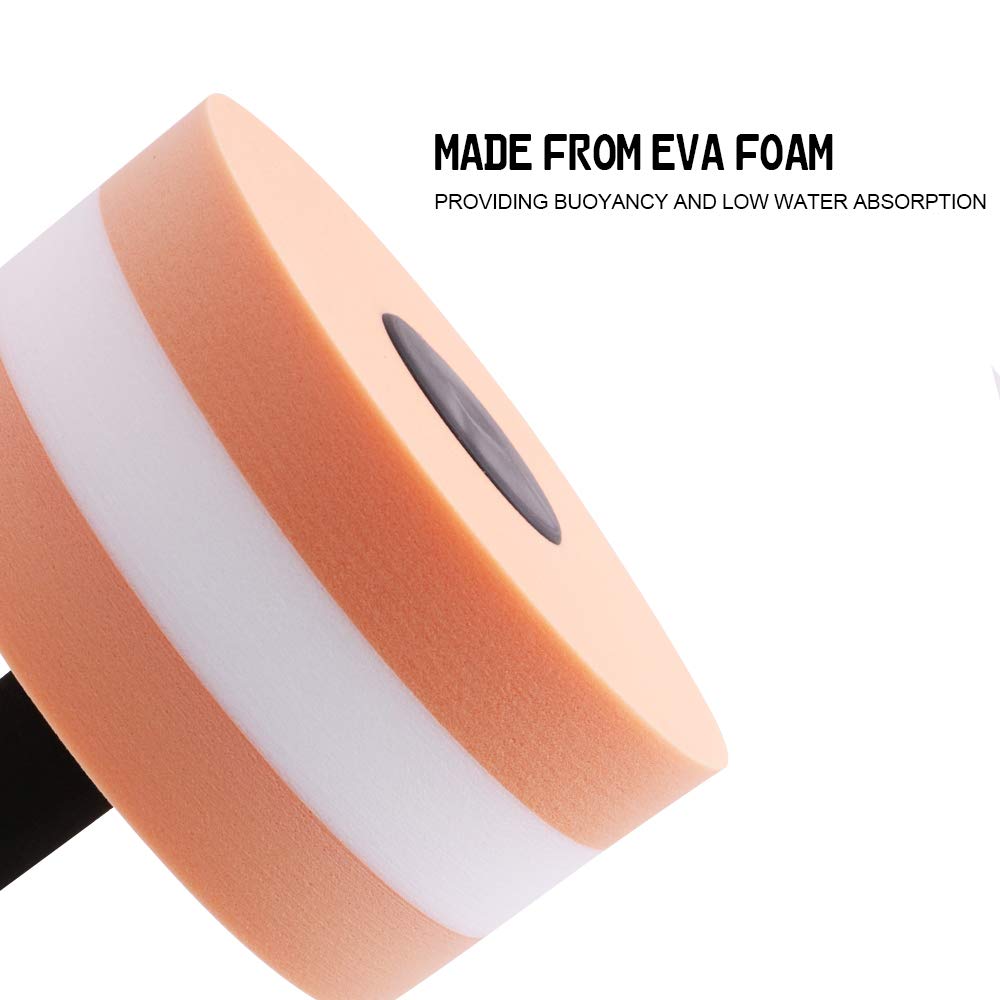 Water Dumbells, Aquatic Exercise Dumbell Set of 2 Water Aerobic Exercise Foam Dumbbells Pool Resistance Water Fitness Equipment for Weight Loss (Orange)