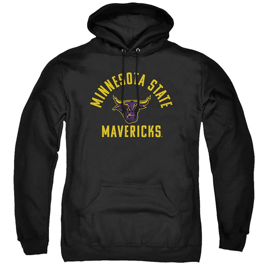 Minnesota State University Mankato Official MSU Mavericks Logo Unisex Adult Pull-Over Hoodie,Black, Small