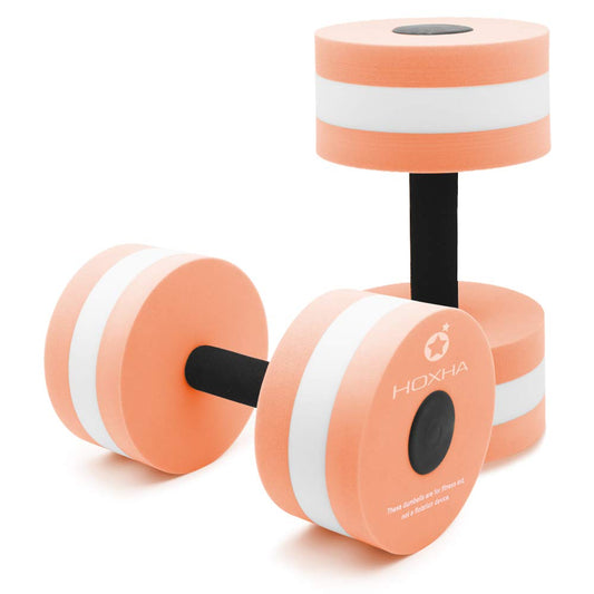 Water Dumbells, Aquatic Exercise Dumbell Set of 2 Water Aerobic Exercise Foam Dumbbells Pool Resistance Water Fitness Equipment for Weight Loss (Orange)