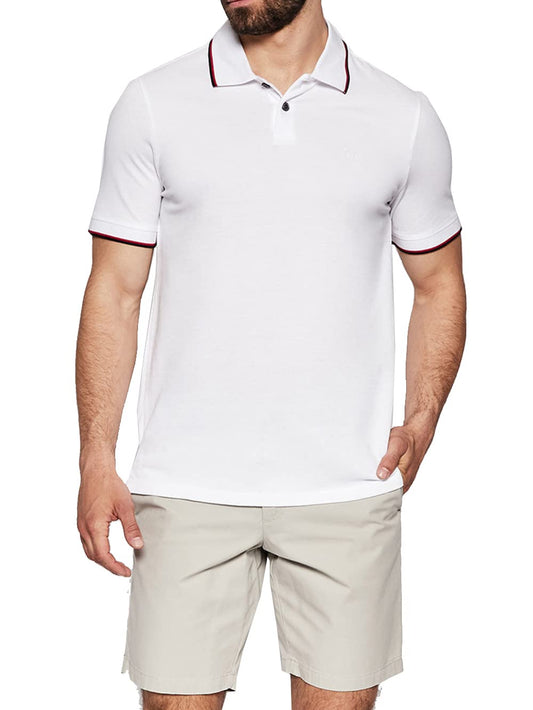 A|X Armani Exchange Men's Short Sleeve Jersey Knit Polo, 1100 White, S