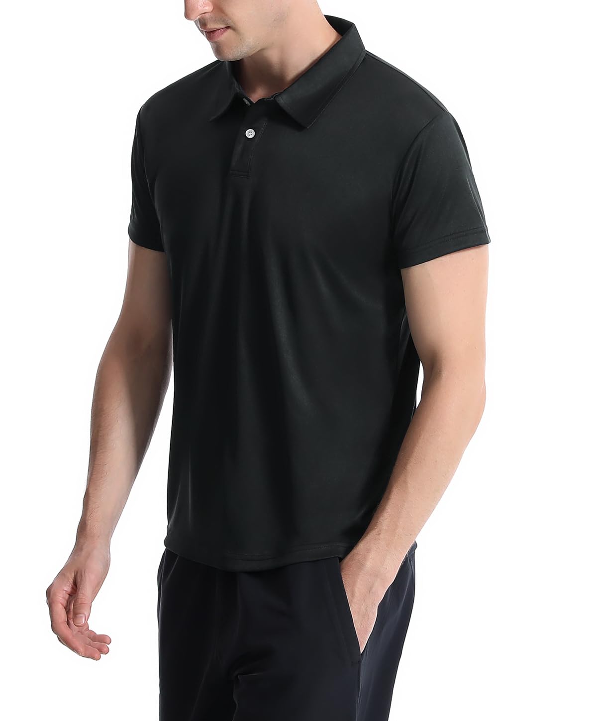 Orrstarry 5 Pack Polo Shirts for Men Dry Fit Short Sleeve Golf T-Shirt Moisture Wicking Collared Casual Work Tops Black/White/Gray/Army Green/Blue S/M