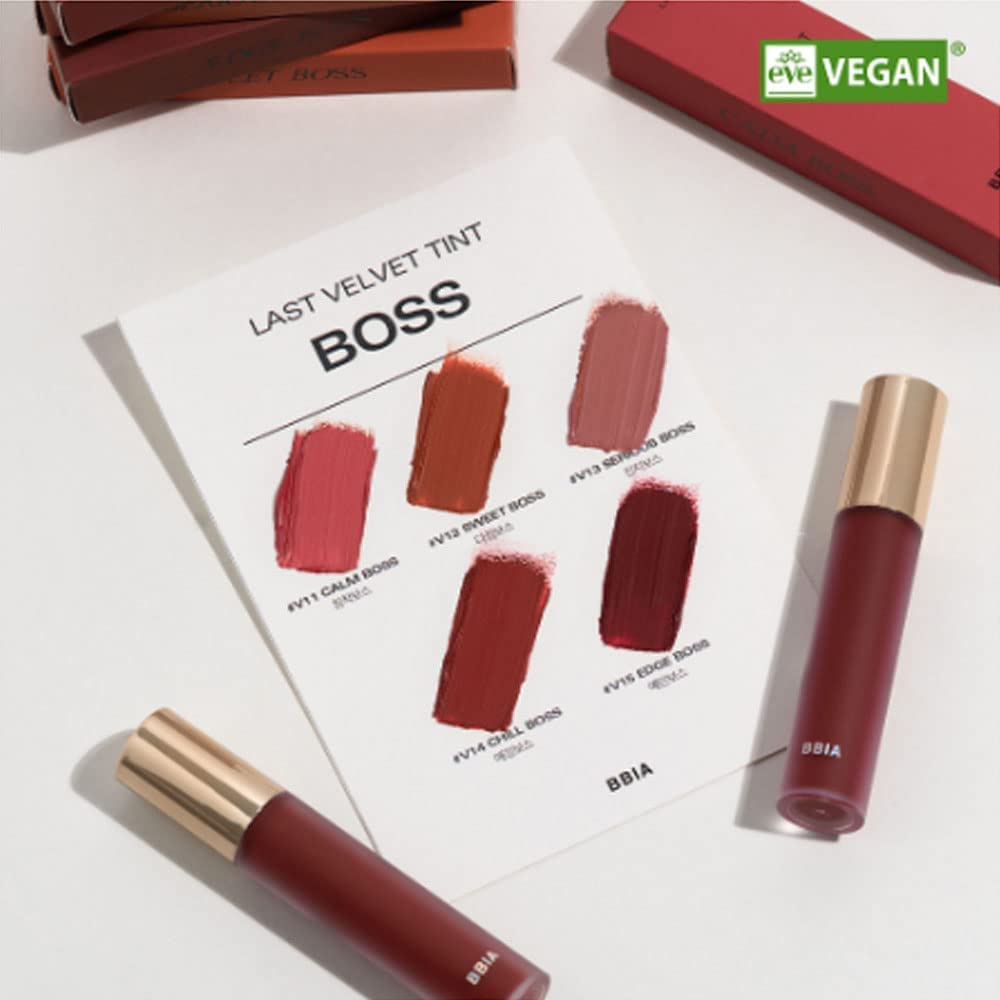 BBIA Last Velvet Tint - Soft & Creamy Matte Finish Lip Stain, Blur Effect with Velvety Texture, Long-Lasting, High Pigment, Lightweight, Non-Drying, Vegan, Korean Lip Makeup (V12 SWEET BOSS)