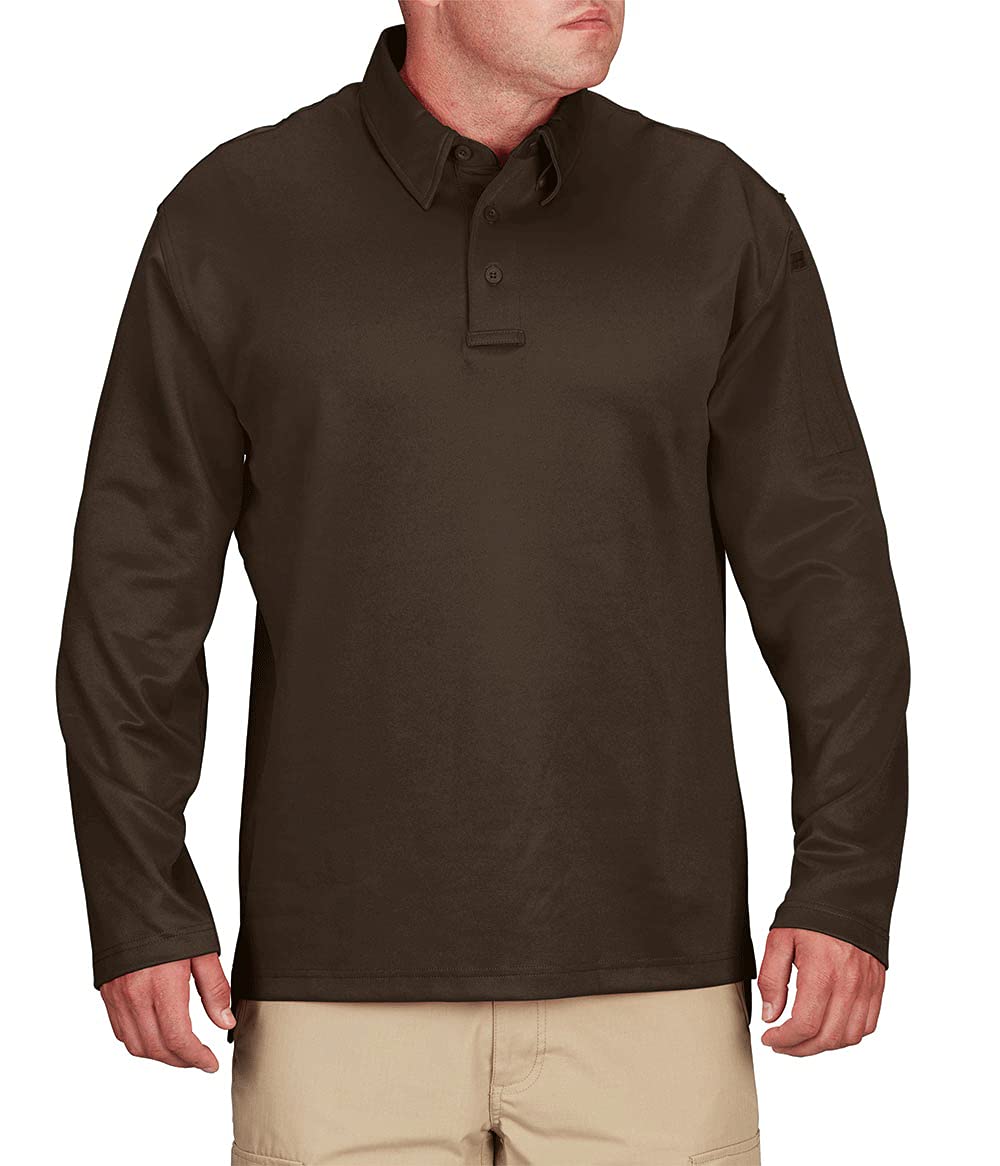 Propper ICE Performance Long Sleeve Men's Polo, Brown, 2X-Large