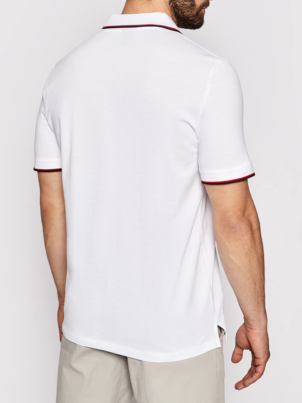 A|X Armani Exchange Men's Short Sleeve Jersey Knit Polo, 1100 White, S
