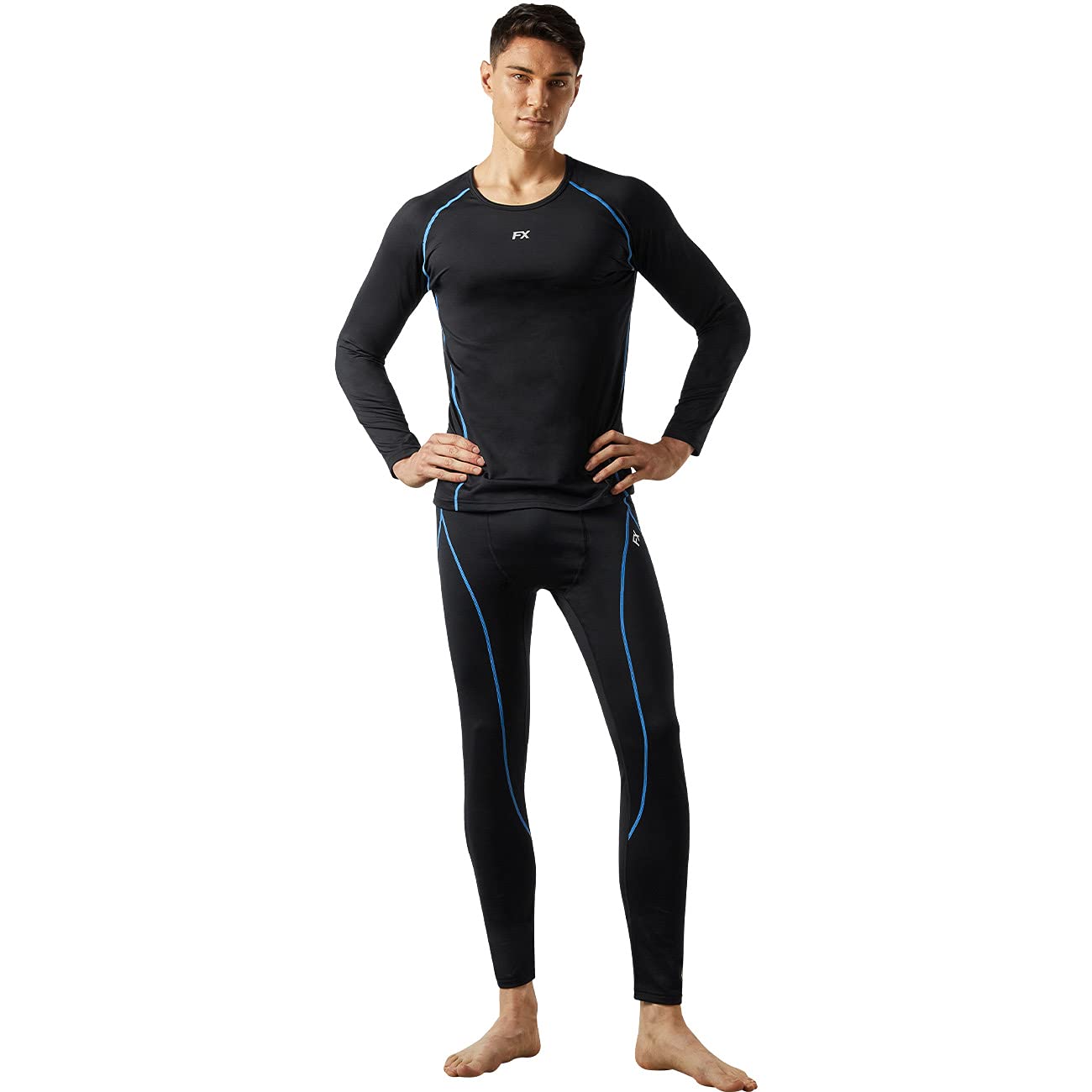 FITEXTREME MAXHEAT Mens Thermal Underwear Long Johns Set with Fleece Lined Black M