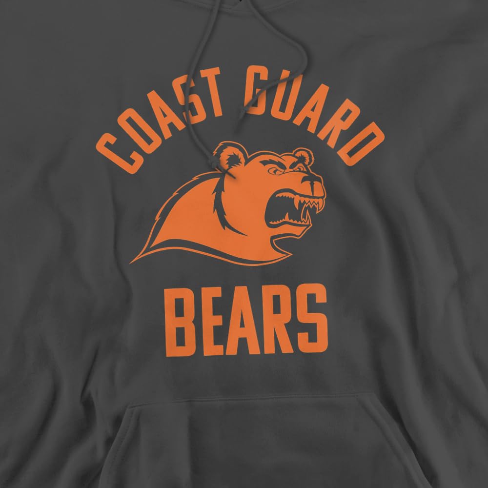 United States Coast Guard Academy Official One Color Bears Logo Unisex Adult Pull-Over Hoodie, Charcoal, Large