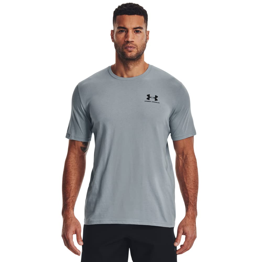 Under Armour Men's Sportstyle Left Chest Short-Sleeve T-Shirt, (465) Harbor Blue/Black/Black, Small