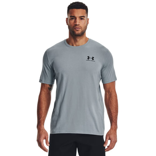 Under Armour Men's Sportstyle Left Chest Short-Sleeve T-Shirt, (465) Harbor Blue/Black/Black, Small