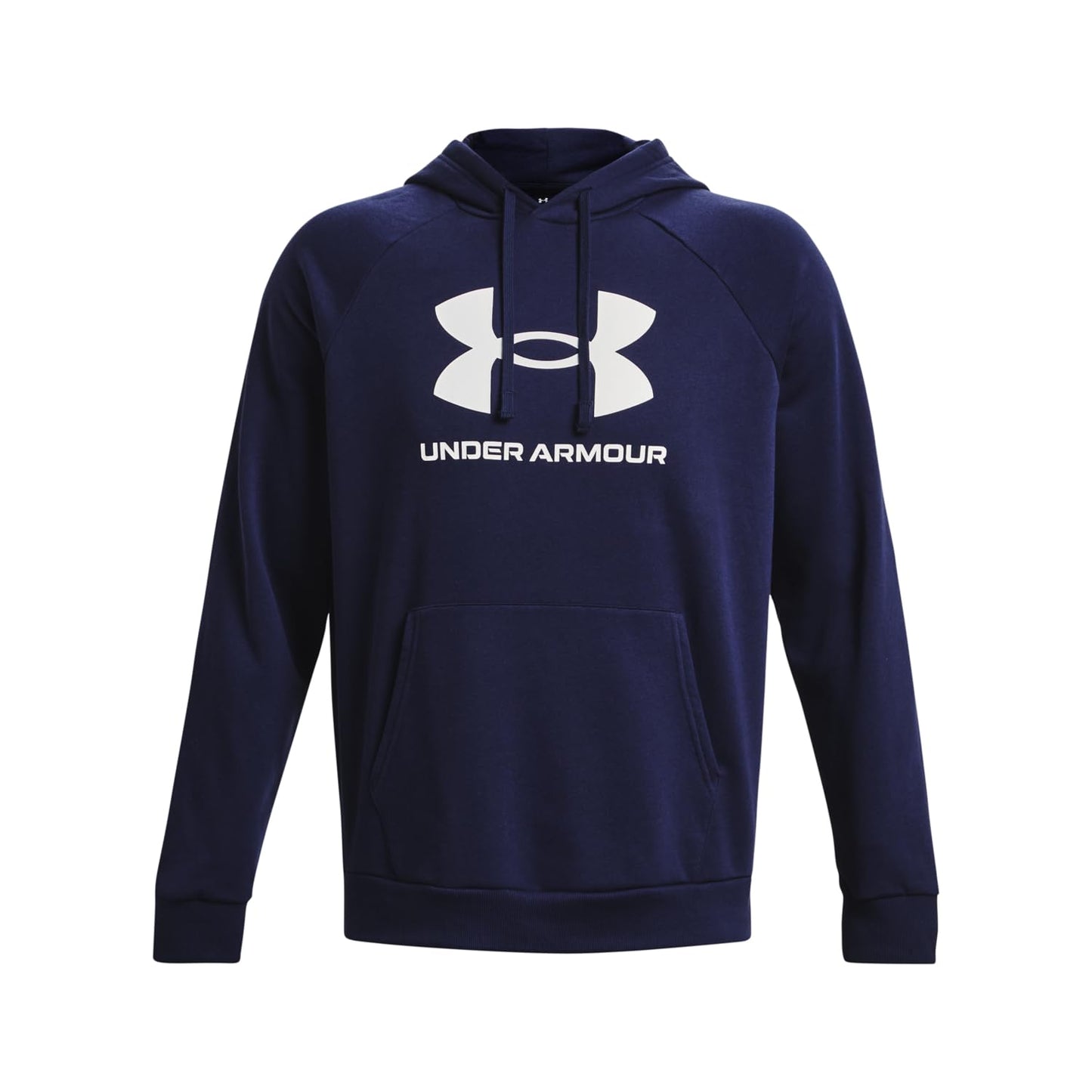 Under Armour Men's Rival Fleece Logo Hoodie, (410) Midnight Navy / / White, Large