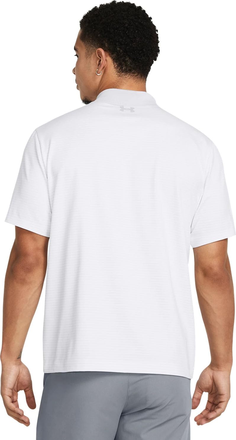 Under Armour 1377376-103-XL Men's UA Matchplay Stripe Polo WHT XL