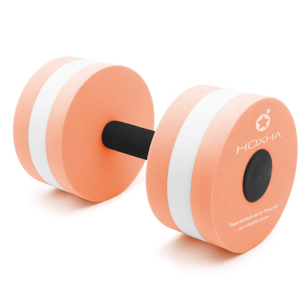 Water Dumbells, Aquatic Exercise Dumbell Set of 2 Water Aerobic Exercise Foam Dumbbells Pool Resistance Water Fitness Equipment for Weight Loss (Orange)