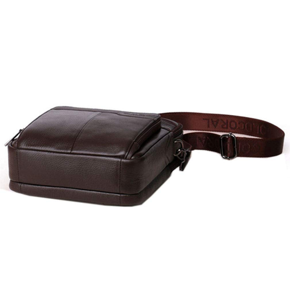 Leather Shoulder Messenger Bag for Men Business Travel Outdoor Crossbody Handbag Briefcase Wallet Phone Pouch Purse Casual Daypack Coffee