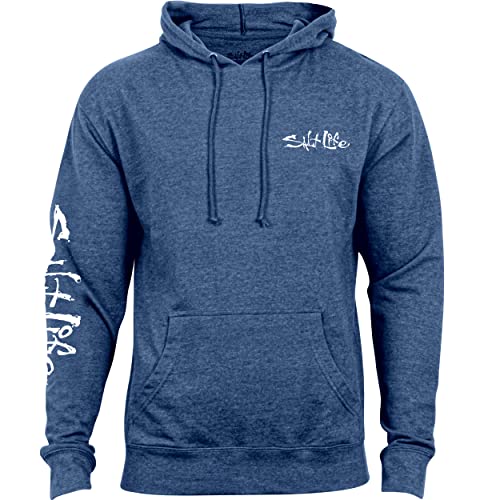 Salt Life Mens Salty Sailin Hoodie, Royal Heather, Small