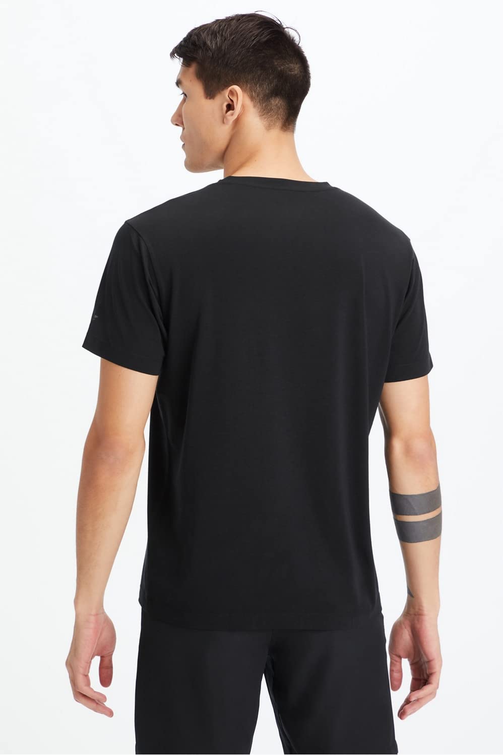 Fabletics Men's The 24-7 V Neck Tee, Hybrid365 Fabric, Breathable, Sweat Wicking, Anti-Stink, 4-Way Stretch, Lightweight, XXL, Black