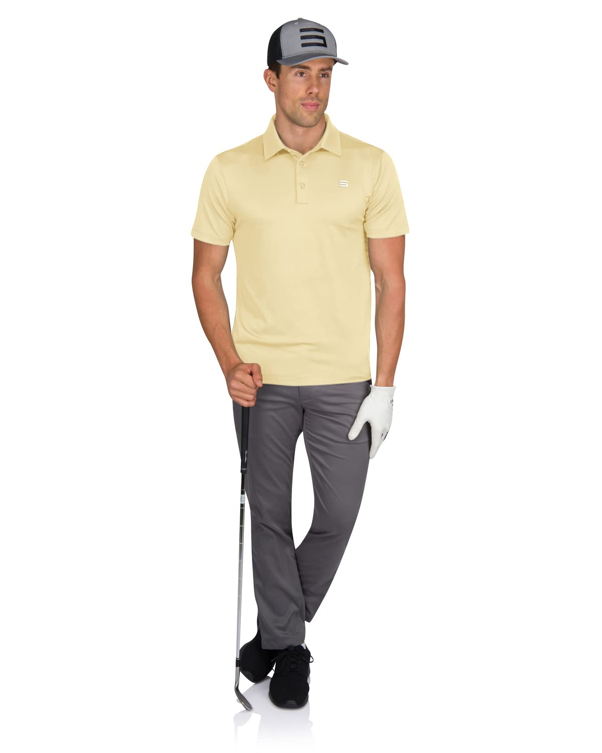 Men’s Untucked Golf Polo Shirts - The Perfect Length, Quick Dry, 4-Way Stretch Fabric. Moisture Wicking, UPF 50+ Protection