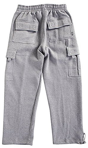 Pro Club Men's Heavyweight Fleece Cargo Pants, Heather Gray, 2X-Large