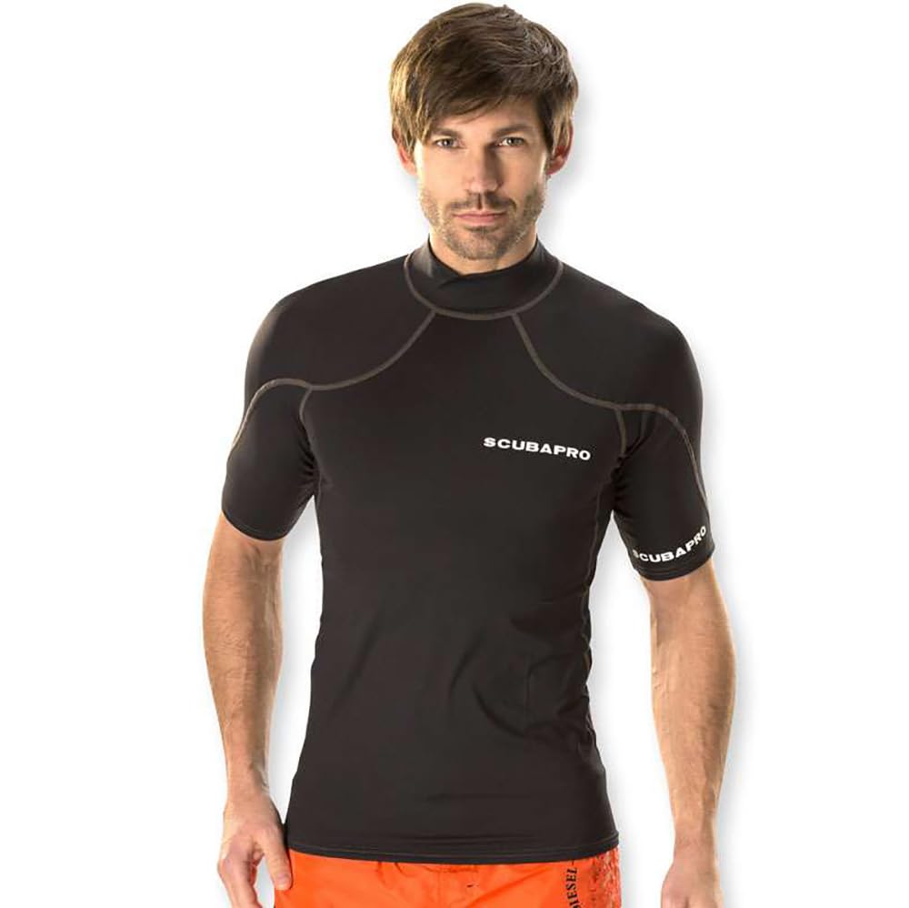 SCUBAPRO CLOTHING Men's Standard T-Flex UPF-80 SS Rashguard, Black