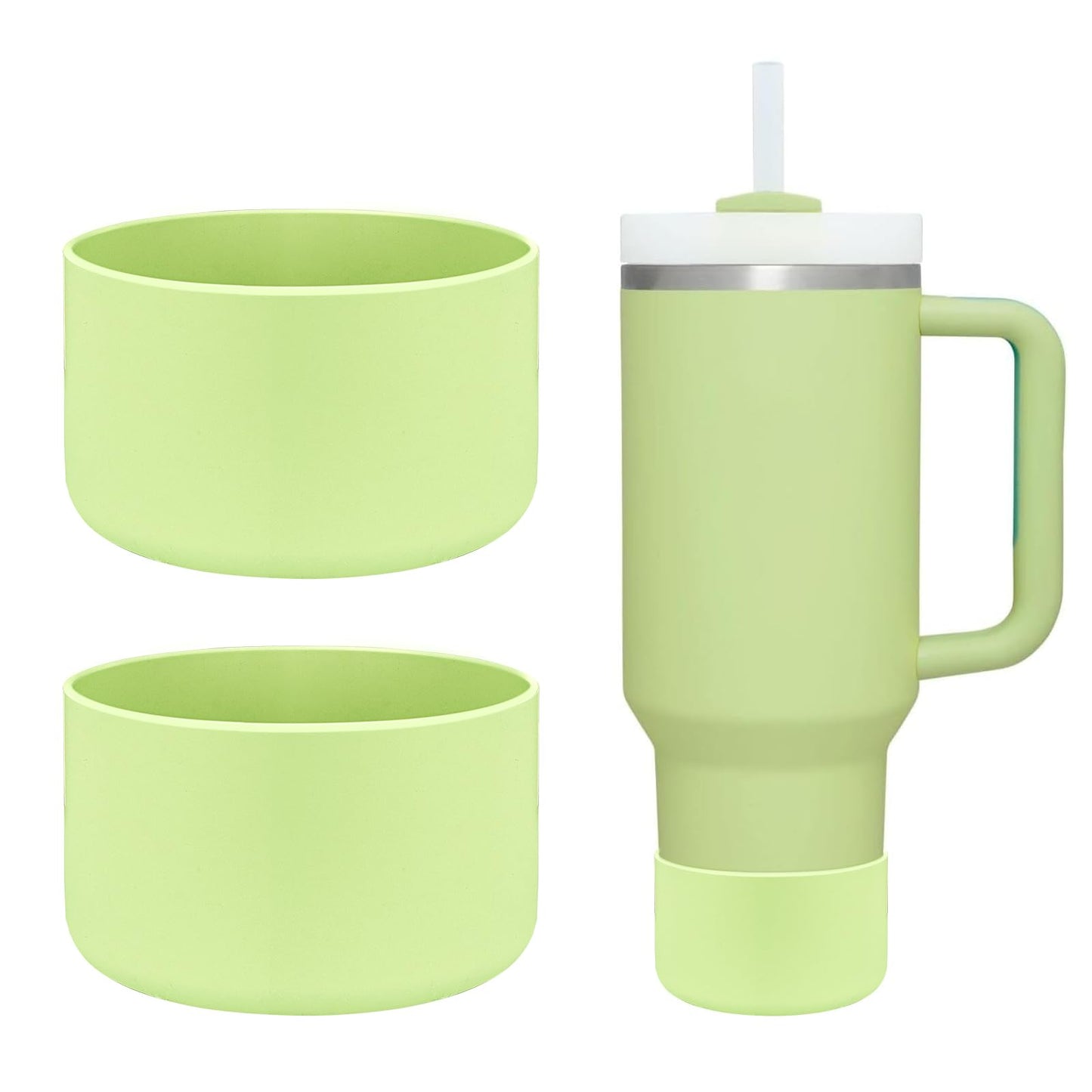 HEYSKAY 2pcs Protective Flask Silicone Boot Base for Stanley Quencher Adventure 40oz & Stanley IceFlow 20oz 30oz Tumbler, and Compatible with 12-24oz Hydro Sport Water Bottles,Yeti and More