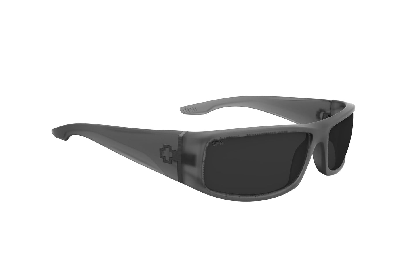 Spy Optic Men's Cooper Rectangular Sunglasses, Translucent Gunmetal-Happy Gray, 60mm