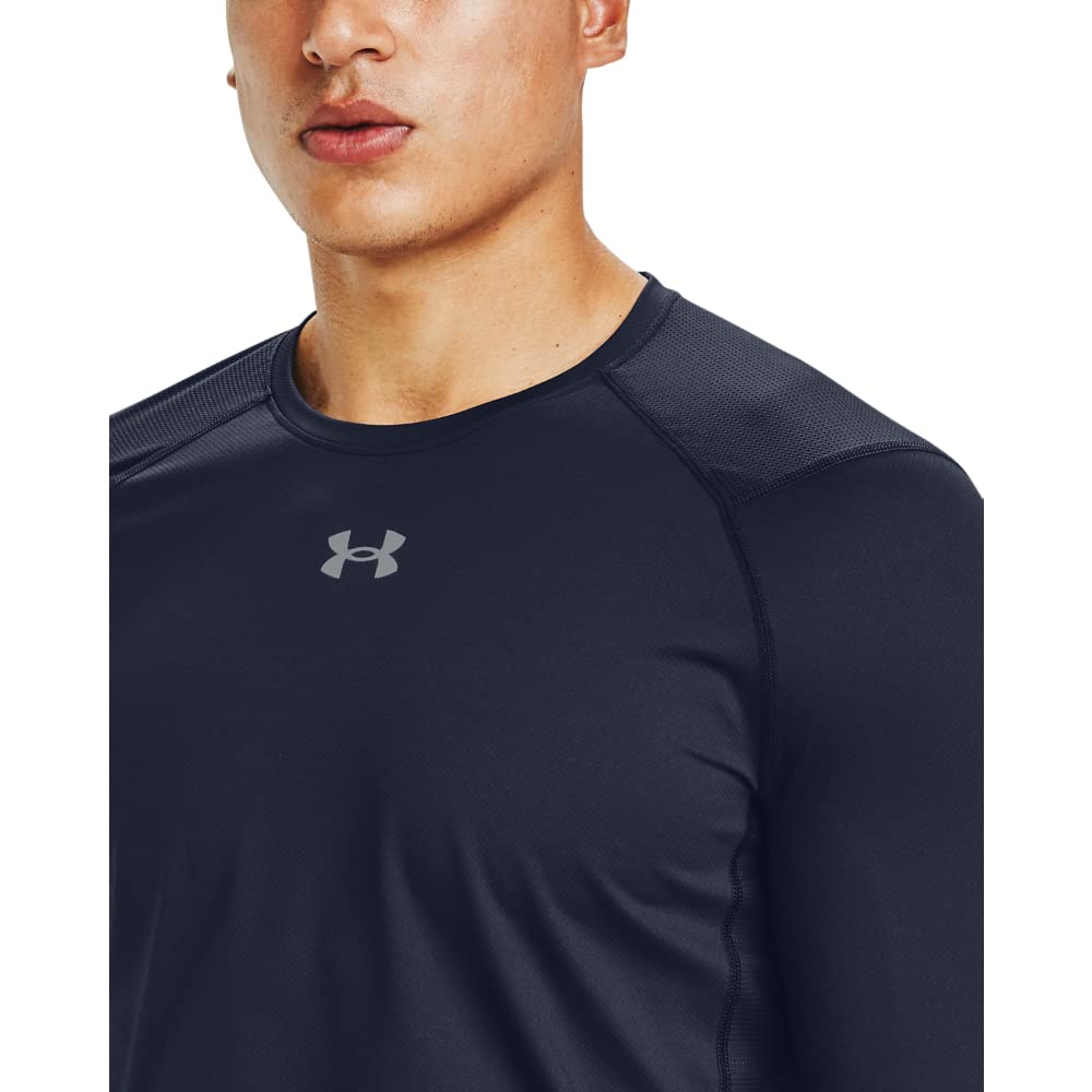 Under Armour Men's IsoChill 3/4 Sleeve Shirt, (410) Midnight Navy / / Baseball Gray, Small