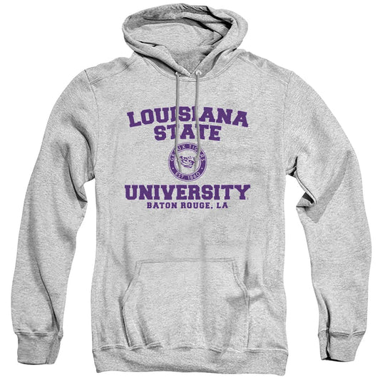 Louisiana State University LSU Official Circle Logo Unisex Adult Pull-Over Hoodie,Athletic Heather, X-Large