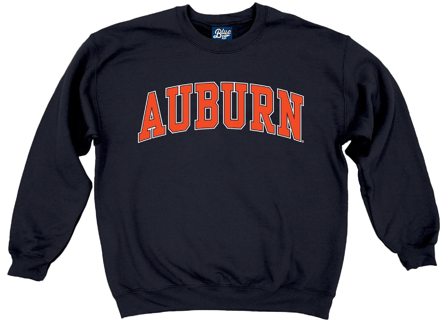 Blue 84 Men's Auburn Tigers Arching Team Color Crewneck Sweatshirt, Auburn Tigers Navy, Large