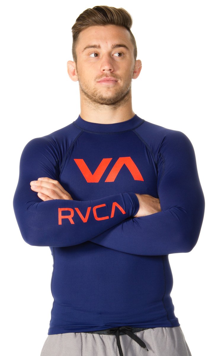 RVCA Men's VA Rash Guard, Midnight, Medium