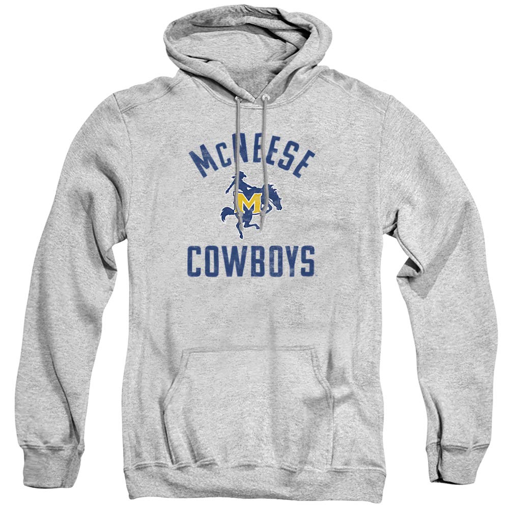 McNeese State University Official Cowboys Logo Unisex Adult Pull-Over Hoodie,Athletic Heather, Medium