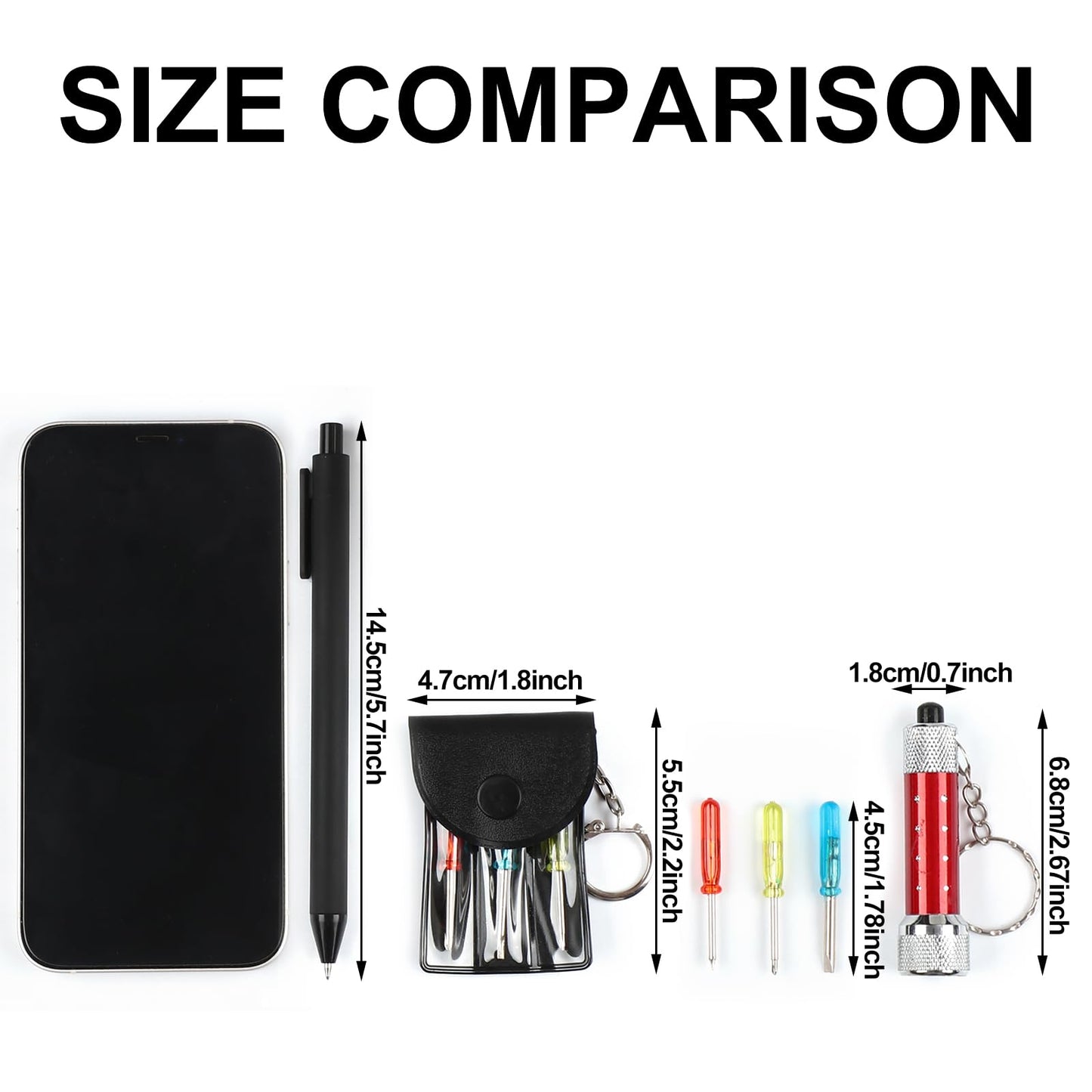 Jutom Mini Screwdriver Keychain Set Mini Flashlight Bulk LED Keychain Mini Hand Tool Gifts for Men Adult Party Favors (Red, Black, Blue,72 Pcs)