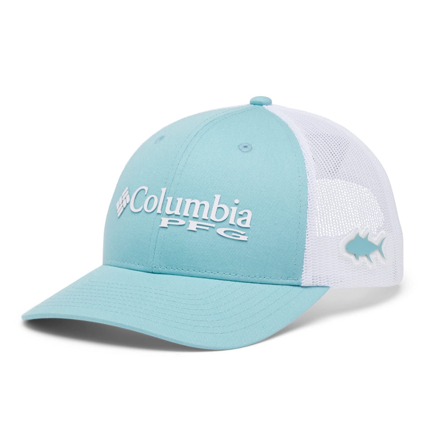 Columbia Unisex PFG Logo Mesh Snap Back - Low, Sea Wave/White, One Size