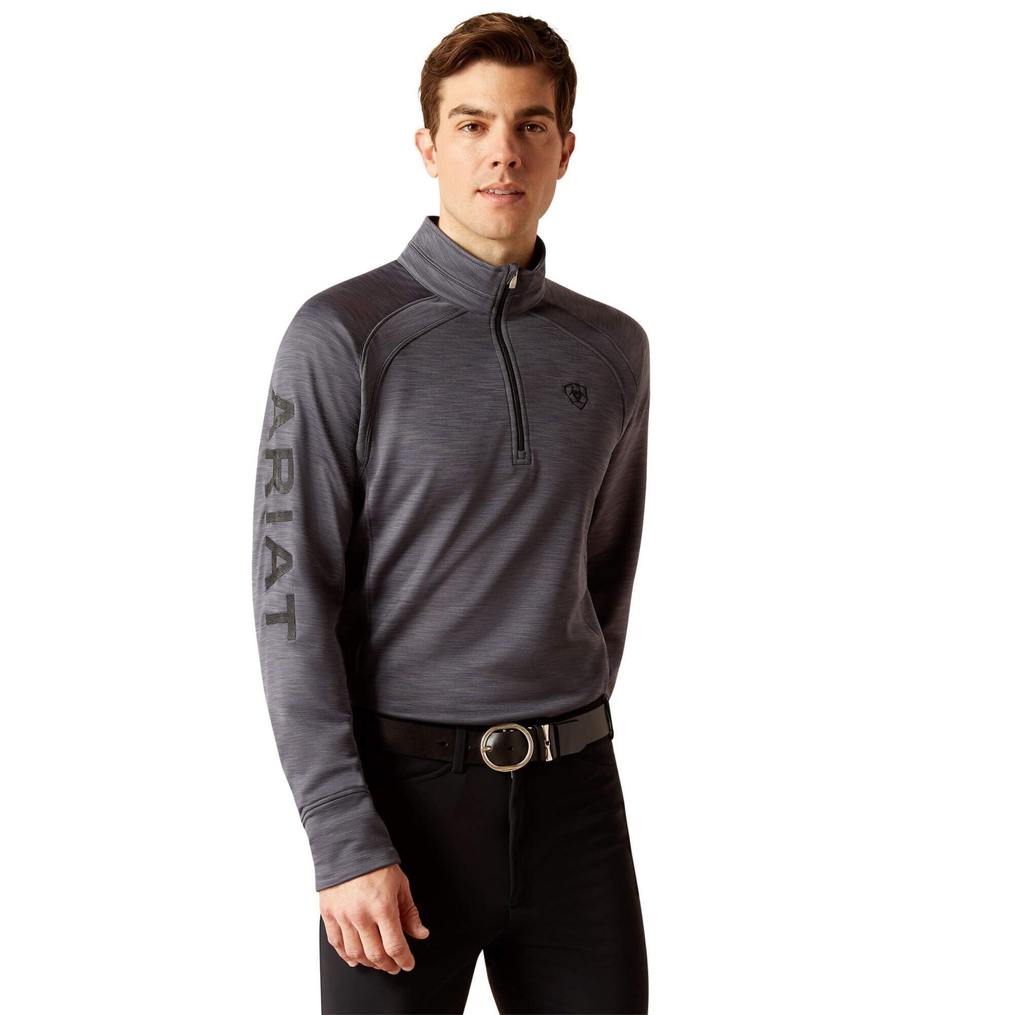ARIAT Men's Tek Team 1/2 Zip Sweatshirt - Ebony, X-Small