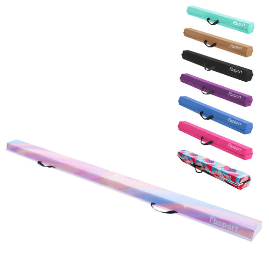 FBSPORT 8ft Balance Beam: Folding Floor Gymnastics Equipment for Kids Adults,Non Slip Rubber Base, Gymnastics Beam for Training, Practice, Physical Therapy and Professional Home Training